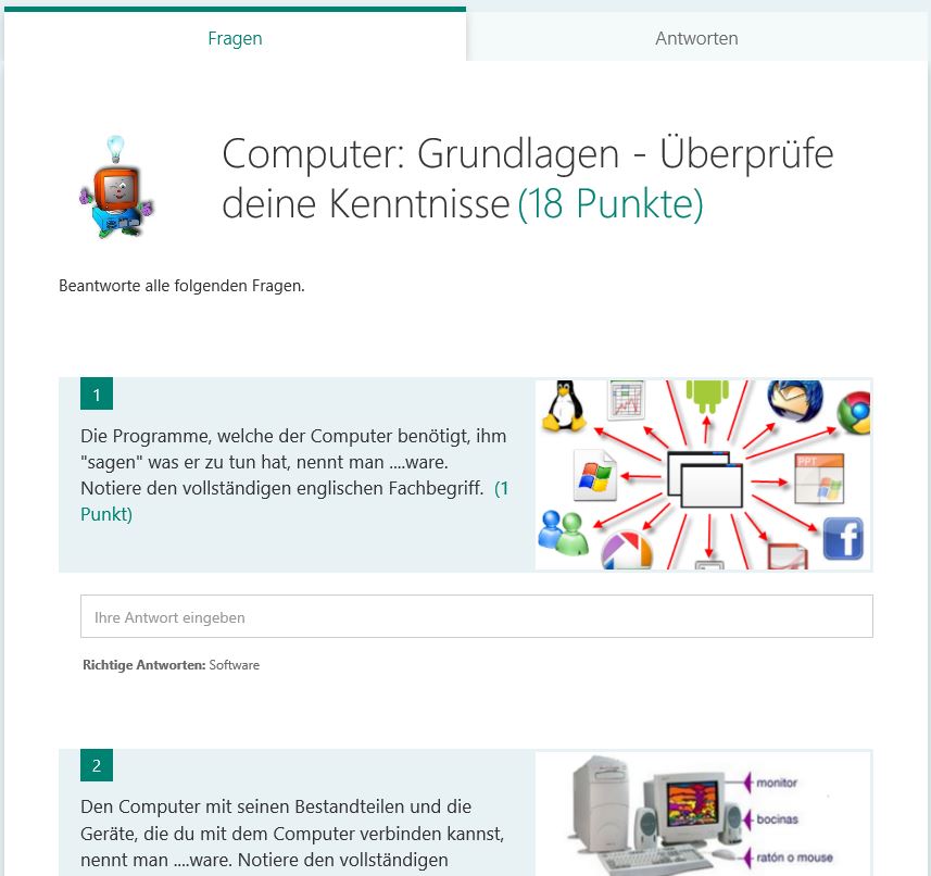 Lernkontrollen (Umfragen) Mit Microsoft „Forms“ (Office 365 ...